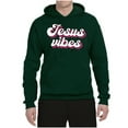 thumbnail image 2 of Wild Bobby, Jesus Vibes Inspirational/Christian Unisex Graphic Hoodie Sweatshirt, Forest Green, Medium, 2 of 6