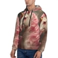 thumbnail image 3 of Wukai Haired White Horse Print Men Hoodies Fleece Sweatshirts Long Sleeve Sweaters Pullover Fall Outfits Winter Clothes-X-Large, 3 of 7