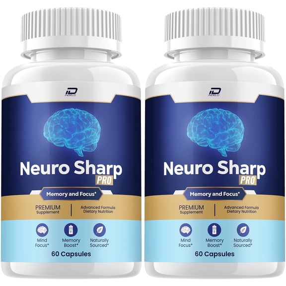 Neuro Sharp Supplement Capsules – NeuroSharp All Natural Memory Focus Pills, 2 Pack, 120 Capsules