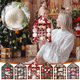 thumbnail image 1 of Adornos navideños: 130 juegos de bolas de plástico electrochapado para árbol de Navidad, adornos pintados, bolas navideñas en forma de estrella para la punta del árbol., 1 of 7