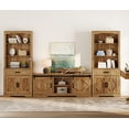thumbnail image 7 of WAMPAT Farmhouse Entertainment Center with Bookshelf for TVs up to 75",Mid Century Modern TV Stand with 73"H Tall 5-Tier Bookcase with Open Storage and Barn Doors for Living Room,Bedroom,Walnut, 7 of 7