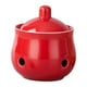 thumbnail image 3 of Contenedor de ajo con tapa y soporte para cebollas: mantén tus dientes de ajo frescos en la encimera. Rojo, 3 of 9