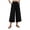 Black, variant on Cropped Wide Leg Pants Women Plus Size Flowy Culottes Pants Elastic Waist Pants with Pockets Summer Beach Pants