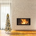 thumbnail image 4 of 3 ft. Pre-Lit Artificial Downswept Forestree Slim Christmas Tree, Green, Clear Lights, Flocked, 4 of 6
