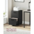 thumbnail image 4 of Mobile File Cabinet, Modern Style 2 Drawers, Rolling Filing Cabinet Wood Storage Shelf for Home Office Study Room, Black, 4 of 10