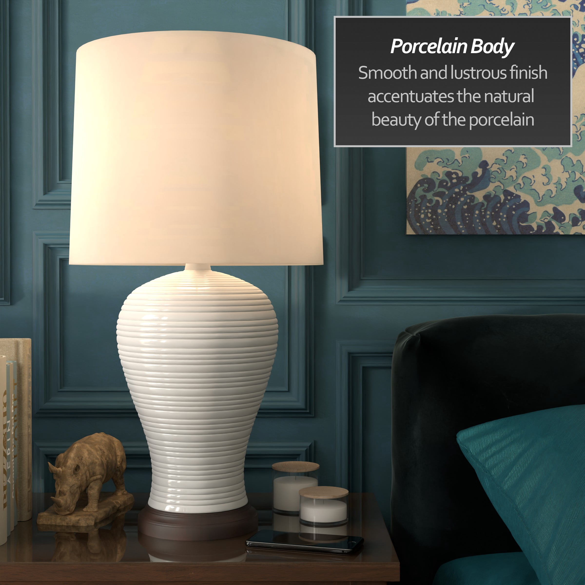 White Ridge Porcelain Lamp