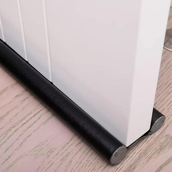Door Draft Stopper Weather Stripping Noise Blocker - Under Door Draft Noise Blocker Gap Stoppers Entry Door Draft Guard for Bottom of Doors Adjustable (Black)