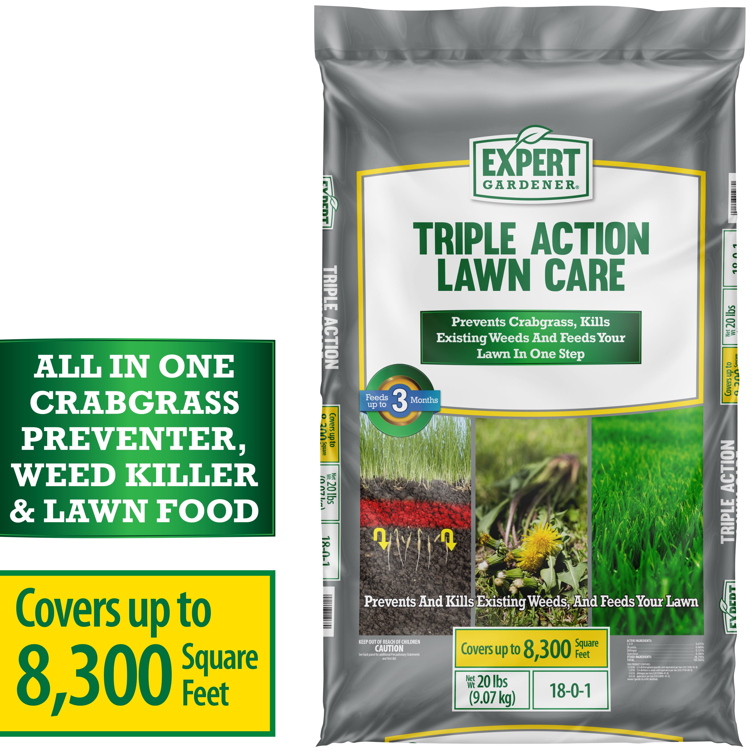 Expert Gardener Southern Weed Feed Lawn Fertilizer Weed Control Covers 10 000 Sq Ft Walmart Com Walmart Com