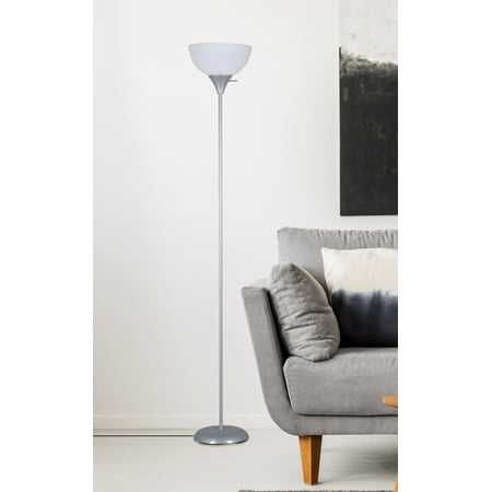 Mainstays 71 Metal Floor Lamp Silver Walmart Com Walmart Com