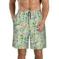 thumbnail image 2 of Uemuo Rabbit And Chick Pattern Men's Swim Trunks Hawaiian Beach Bathing Suit Swimsuits Beach Quick-Dry Shorts with Pockets-Small, 2 of 9