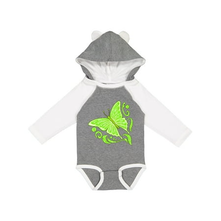 

Inktastic Lime butterfly Gift Baby Boy or Baby Girl Long Sleeve Bodysuit