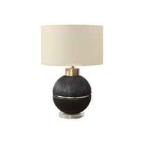 Lighting - 26"h - Table Lamp - Black/Gold Resin - Beige Shade - Contemporary