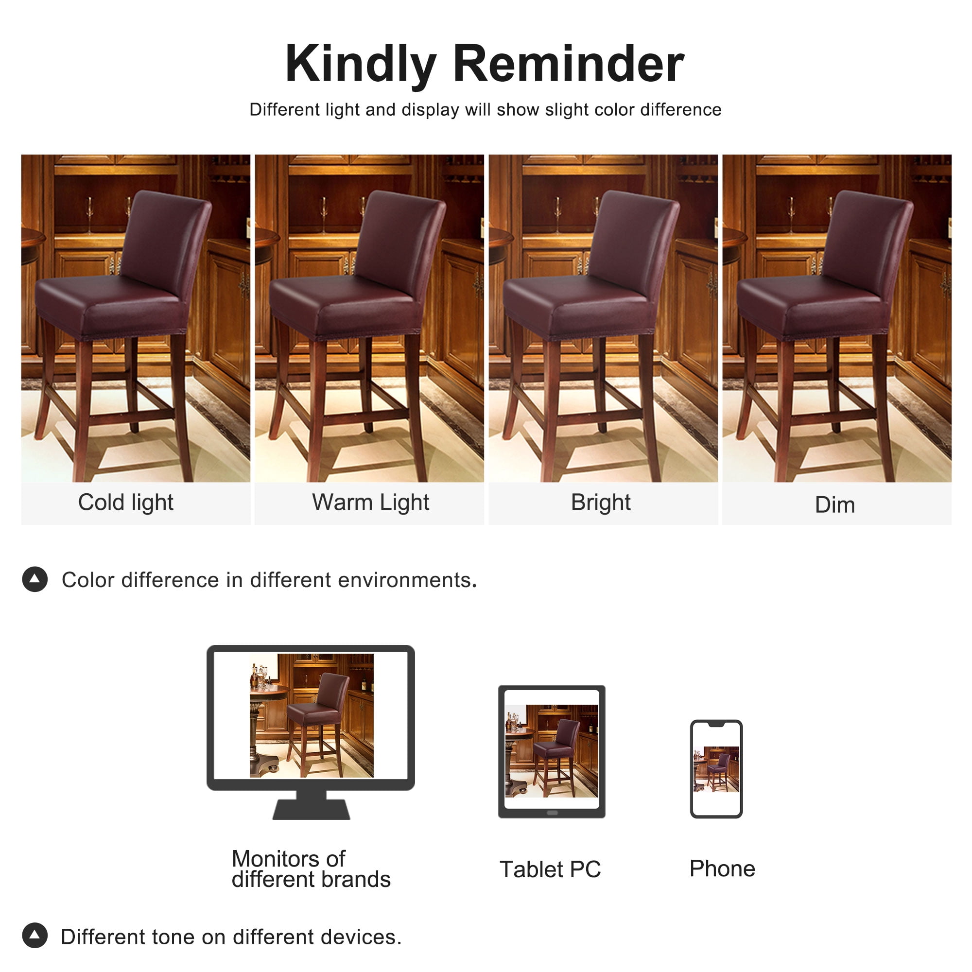 Unique Bargains Waterproof Bar Stool Covers for Short Back Chair Slipcovers Burgundy 1 Pc