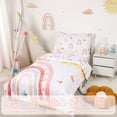 thumbnail image 3 of Juego de ropa de cama para niños pequeños CARUILI Boho Rainbow Girls, 4 piezas, 3 of 7