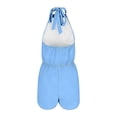 thumbnail image 7 of Yuhangmm Womens Rompers for Summer, Elegant Sleeveless One Piece Outfit with Tie Detailing Casual Summer Style Sky Blue XXL, 7 of 7