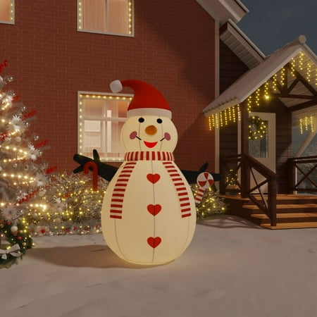 Vidaxl Inflatable Snowman With Leds 8 Ft