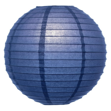 Premium Home Decor Premium Chinese/Japanese Paper Lantern, Clip-On Lamp Shade for Home Decor and Wedding Decorations (16-Inch, Parallel Ribbed, Navy Blue, Parallel Ribbing) ()