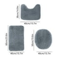 thumbnail image 2 of Bathroom Toilet Three Piece Set With System Attributes, U-Shaped 38 * 40+Lid 40 * 50+40 * 60Cm Size Gy1 Toilet Mat - 3Pc Toilet Seat Cushion, Plush, 2 of 3
