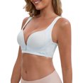 thumbnail image 4 of INSPIRE CHIC Women's Bras Front Close Wireless Push Up Nursing Adjustable Spaghetti Straps Back Hooks Maternity Bra XXL Light Blue, 4 of 5