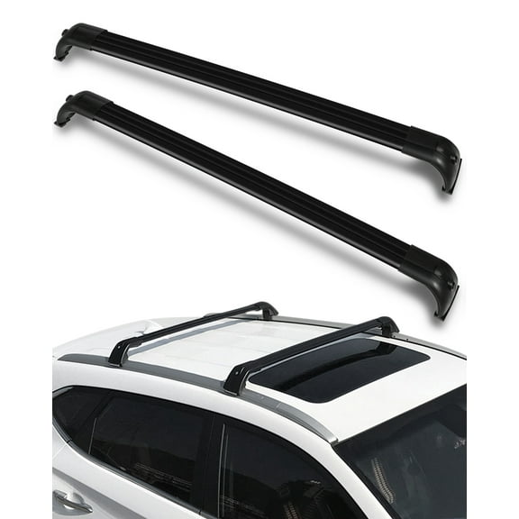 CCIYU Cargo Racks for Land Rover LR3 2005-2009, for Land Rover LR4 2010-2016 Rooftop Luggage Canoe Kayak Carrier Rack Black Roof Rack Cross Bar - Fits Side Rails Models ONLY