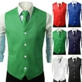 thumbnail image 4 of CENL Men Waistcoat Dress Slim Fit Suit Vest Wedding Suit Formal Business Jacket Top, 4 of 8