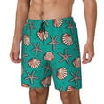 thumbnail image 2 of Daiia Starfish and Shell Mens Swim Trunks Swim Shorts Quick Dry Swim Shorts with Mesh Lining Pockets-Small, 2 of 9
