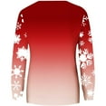 thumbnail image 5 of UPPADA Merry Christmas Sweatshirts for Womens Funny Letter Print Christmas Shirts Funny Santa Print Graphic Tee Casual Long Sleeve Blouse Tops top gifts Red,L, 5 of 5