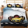 thumbnail image 3 of Juego de cama sólido con estampado , juego de cama para el hogar, patrón encantador con motocicleta 3 piezas 200x200cm amarillo Zulema funda nórdica funda de almohada, 3 of 7