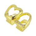 thumbnail image 1 of Unique Bargains 1 Pc Fake Grills Hip Hop Rhinestone Heart Teeth Grillz Gold Tone, 1 of 6