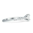 thumbnail image 5 of Petite Round Solitaire Ring Baguette Cubic Zirconia White Tone 925 Sterling Silver, Size 5, 5 of 7