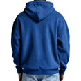 thumbnail image 4 of WULMLEO Waffle Knit Hoodies for Men Full Zip Drawstring Hooded Sweatshirts with Pocket Lightweight Loose Fit Athletic Jackets Dark Blue M, 4 of 5
