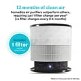 thumbnail image 4 of Homedics Wi-Fi Enabled Smart Air Purifier, 1005 Sq. Ft of Coverage/Hour. True HEPA Filtration, Activated Carbon Filter, Pre-filter, Reduces Bacteria, Virus, Mold, Odors, Medium Rooms, AP-T100GY-WMT, 4 of 23
