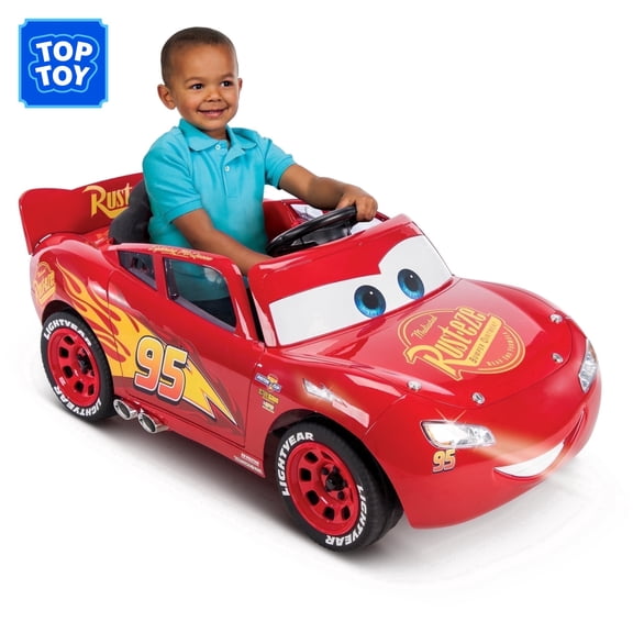 Huffy 6V Disney Pixar Cars Lightning McQueen Ride-On, Ages 3-7 Years Old, Red, Kids, Unisex