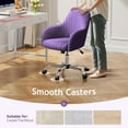 thumbnail image 6 of Girl Cute Makeup Chair with Arm Rest for Bedroom Dressing Room , Comfy Vanity Chair , Velvet Office Chair for Home Office , Desk Chair, 6 of 8