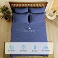 thumbnail image 4 of Couture Charm Authentic Heavy Quality 1000-TC Egyptian Cotton California King Size 4-Pcs Sheet Set Fits Upto 23-26" Deep Pocket (Solid, Medium Blue), 4 of 4