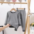 thumbnail image 2 of Children's Striped Round Neck Long Sleeve Top Elastic Waist Pants Mid Size Home Suit Lounge Set, 2 of 4