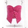 thumbnail image 3 of Top Rosa Sin Mangas Camiseta sin mangas suave y cómoda con ombligo abierto, poliéster, ajuste delgado para fiesta (Rose Red S) Ygjytge para Mujer Rosa roja T XL, 3 of 9