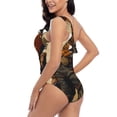 thumbnail image 4 of Honeii Vintage Style Elk for women's one-piece swimsuit featuring a chic one-shoulder design experience elegance and style in the water-Medium, 4 of 6