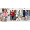 thumbnail image 6 of Fantaslook Plus Size Pullover Sweatshirts for Women Crewneck Long Sleeve Shirts Casual Tunic Tops Fall Clothes, 6 of 8