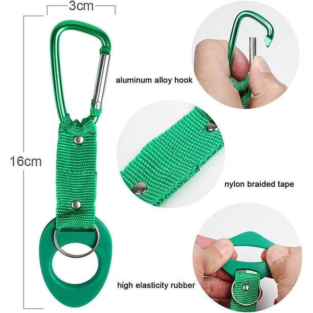 Jaula Para Botella De Agua Con Clip - 6 Piezas De Anillos De Silicona Y Mosquetones Para Mochilas, Bicicletas Y Actividades Outdoor