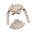 thumbnail image 1 of Camisa de manga larga y falda a escala 1/6, ropa de moda retro en miniatura para 12'' color de piel, 1 of 9