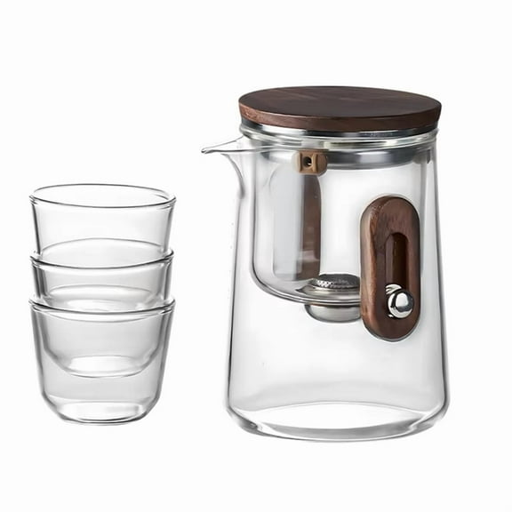 Premium Travel Tea Set - Portable Tea Infuser Mug with Glass Liner, Magnetic Lid - Ideal for Travel and Office Use,1 * Travel Tea Set 3 * Cup 1 * Storage bag