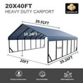 thumbnail image 3 of Heavy-Duty 20x40 ft Carport Garage, All-Weather Protection for RV, Boat, Car & Truck, Portable Shelter with Wind & Rust Resistance, 3 of 8