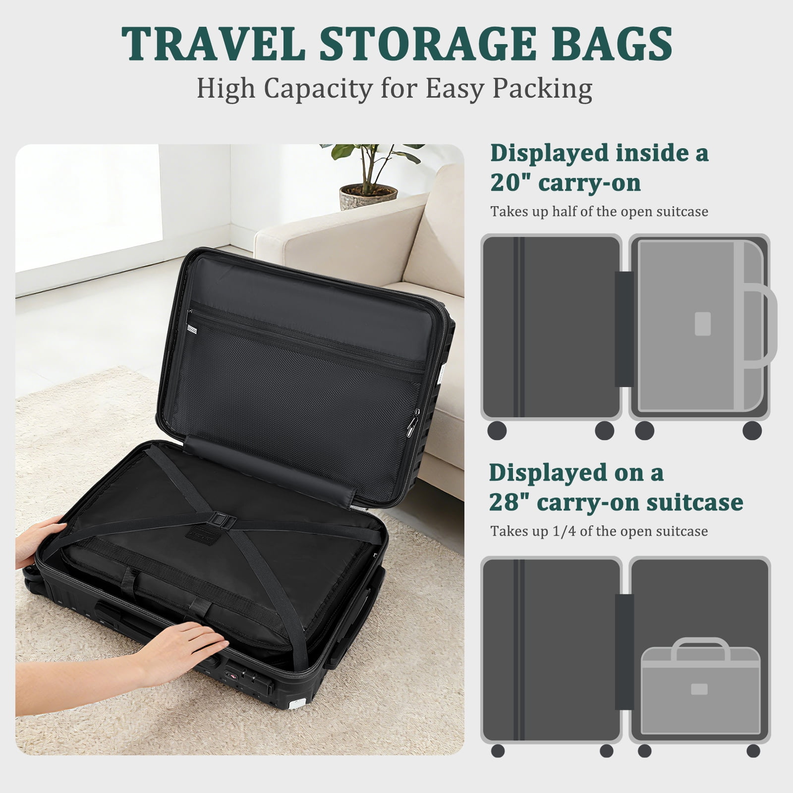 Joyway 7 Piece Luggage Set PC Hardside Lightweight Suitcase with TSA Lock Spinner Wheels (18/20/24/28)