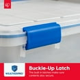 thumbnail image 5 of WeatherPro 16 Qt Storage Bins with Lids, 3 Pack,  Plastic Gasket Box with Tight Latch and Seal, Stackable Nestable Tote Tub - /Blue, 5 of 8
