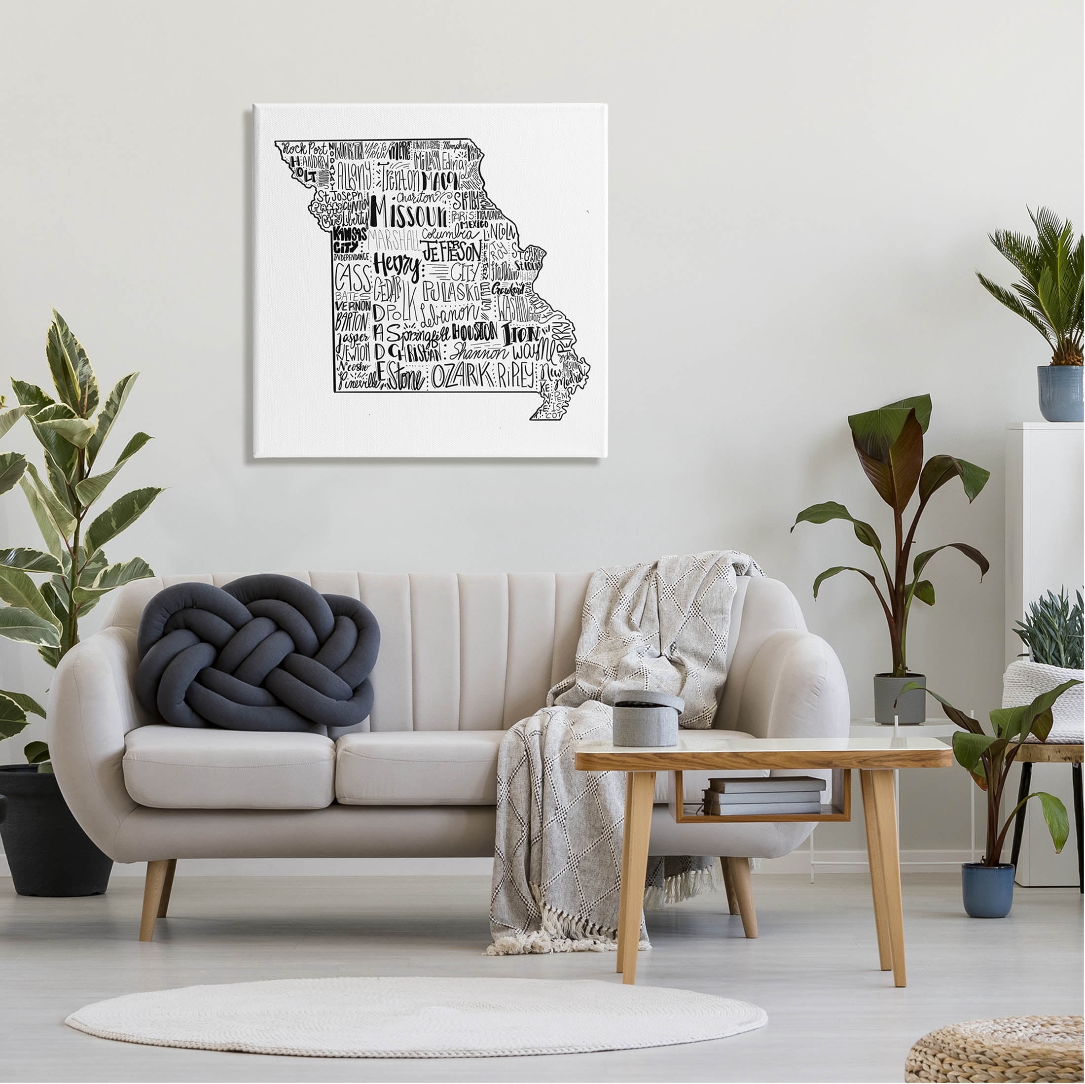 Stupell Industries Various Typography Cities Missouri State Graphic Art Gallery Wrapped Canvas Print Wall Art, Design by The Saturday Evening Post
