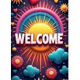 thumbnail image 4 of Welcome Backdrop Banner Vibrant Sunburst Design Perfect for Party Showers Office Decor Photography Background Celebration Event Decorations Cloud Elements, 4 of 4