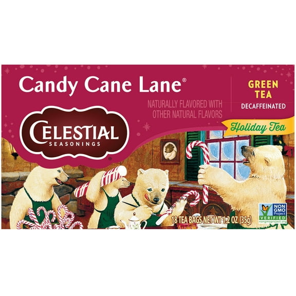 Celestial Seasonings Holiday Candy Cane Lane Decaf Green Tea Bags (18 Count)
