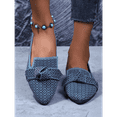 thumbnail image 5 of Women’s Bow Knot Geometric Slip-On Flats, Pointed Toe Lightweight Loafers, Comfortable Casual Shoes for Daily Walking, Work, Office & Travel, Easy On Off Design, 5 of 9