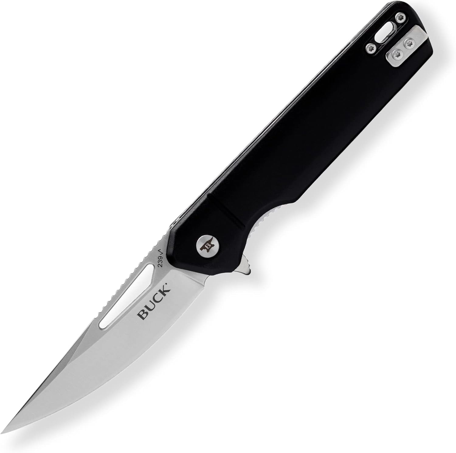 Buck Knives 239 Infusion Folding Pocket Knife with Drop Point Blade, Aluminum Handle, Pocket Clip, Blue